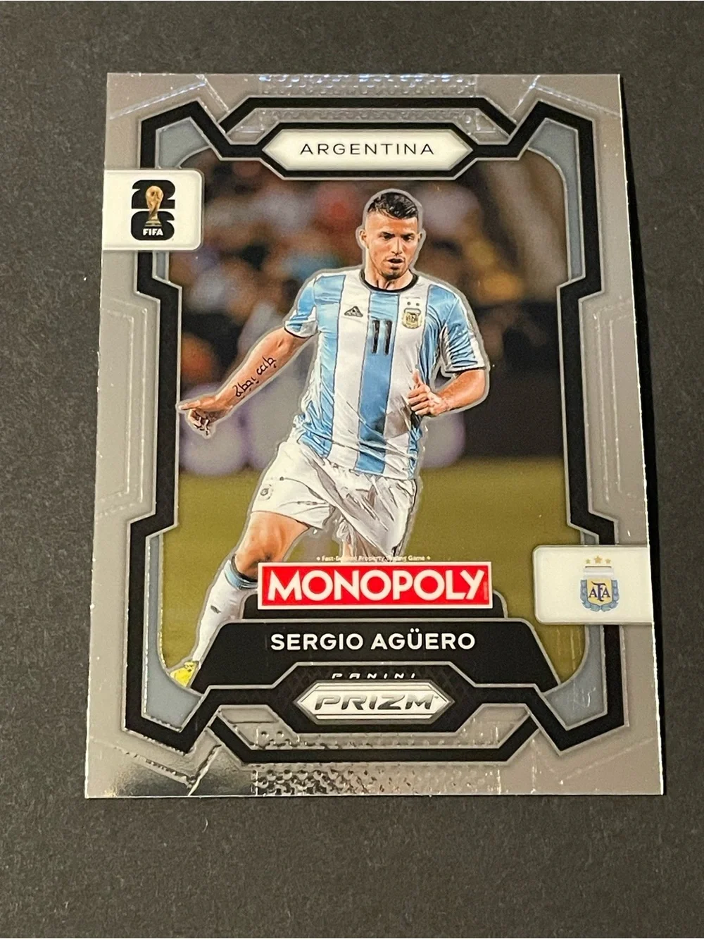 2026 Panini Prizm Monopoly FIFA World Cup Argentina Sergio Agüero #6 Base Card